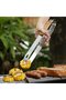 Barbecue Tool Set - 3-Piece Barbecue Accessories with Wooden Handle: Spade, Barbecue Tongs, and Fork - 2