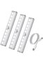 Sensor light - 10 LED beads - USB charging - 200 lumens - 500mAh - Indoor - 3 pieces