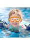 Children's swimming goggles, large anti-fog frame, one-button silicone adjustment, unisex swimming goggles for ages 3-10 (orange) - 5