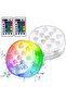 Two Mini LED Lights Pools Aquariums Four Remote Controls RGB Multi-Color Underwater Waterproof Gardens Weddings