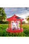 Outdoor Solar Rotating Lighthouse LED Waterproof Garden Street Light Lawns Patios Terraces 10x10x11.5cm Red - 3