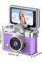 Digital laptop with screen - Retro electronics, 4-inch LCD screen and 64 GB storage, ABS electronics with bright screen, photography and with - Purple - 5