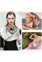 4-piece women's silk headscarf, satin hair scarf, large square scarf, silk neck scarf/shawl (90×90cm) - 5