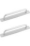 2 Pcs 21.2cm Self-Adhesive Silver Aluminum Cabinet Handles, No-Drill Sliding Door & Kitchen Wardrobe Pulls Hardware - 2