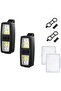 Clip-on headlamp, running light, mini 2-piece set, black, USB-C, 7 lighting modes, camping hiking