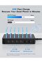 USB Charging Station, Multiple USB Charger Station for Multible Devices, mixed Cables Included, Charging Organizer for Phones,Tablets, and Other Electronics (90W-6 Port Black) - 3