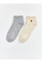Sparkling Choices from Shining Store Non-Slip Sole Heart Embroidered Women's Home Socks 2-Piece Set