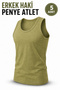 Combed Cotton Military Athlete Men's Khaki Color Cotton - Breathable Comfortable Cut Daily Use Underwear Undershirt - 5 Pcs