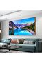 Large Framed Wall Art Lake Mountain Landscape Canvas with Outer Frame (50x100 cm)