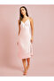Satin Lace Trim Strappy Slip Dress with Robe Set - 5