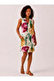 Women's Multicolor Floral Patterned Cotton Pocketed V-Neck Dress - 4