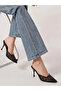 Black Polka Dot Pointed Toe Mesh High Heel Mules - 7