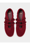 Red Solid Round Toe Velcro Sneakers - 5