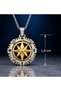 Stainless Steel Minimal Design Gold & Silver Double Color Sailor Compass Necklace - 4