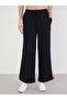 Black Wide Leg Joggers with Side Taping Detail - 2