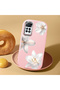 Redmi Note 12 Pro 4g Compatible Case Camera Protector Pink Silicone Couple Phone Case with Floral Pattern - 2