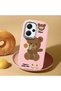 Redmi Note 13 Pro Plus 5g Compatible Case Camera Protector Pink Silicone Couple Phone Case with Bear Pattern - 2
