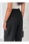 Black Bell-Bottom Woven Trousers - 7