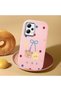 Poco X5 5g Compatible Case Camera Protector Pink Silicone Couple Phone Case with Bear Pattern - 2