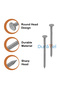 High Strength Round Head Nails for Carpentry, Hardware, and Electrical Work (Pack of 400, 2.5 Inch) - 2