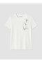 White Crew Neck Beaded Embroidered Blouse
