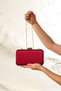 Burgundy Satin Women's Evening Dress Wedding Bag - 2