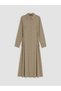 Vizyon New Season Khaki Tie-Dye Detailed Modal Blend Shirt Dress - 5