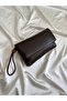 Simple Model Clutch Bag, Portfolio Bag, Handbag Bitter Brown - 4