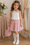 Girl's 6-Piece Set - Rose Detailed Skirt, Blouse, Bag, Buckle, Brooch, Socks Combination for Ages 3-10 - 2