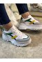 Daily Women's Sneaker Thick High Sole Lace Up Comfortable Tiger Stripe Sports Shoes 032 - 7