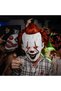 Pennywise IT Horror Latex Mask With Red Wig, LED Light‑Up Eyes, Adult Cosplay Mask for Halloween Party Scary Costume - 4