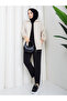 Rubber Detailed Front Patched Hijab Jacket Rc3137 - 5