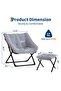 Square Moon Chair Iron Cotton Lazy Chair with Comfortable Cushion Durable Frame Lightweight Design Perfect for Relaxation - 3