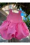 Girl's Pink Floral Balloon Puffy Birthday Evening Dress - 6