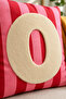Punch Embroidered Throw Pillow Cover - 43*43 cm - Pink Letter O - Pnk001 - 2