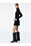 Jewel Buttoned Pocketed A-Line Tweed Mini Skirt - 2