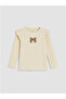 Ecru Ruffled Embroidered Baby Girl T-Shirt - 8
