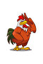 Colorful Rooster - Comic Book Design Printed Women's T-Shirt - 4