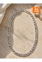 Silver Color Figaro Chain Necklace Silver Minimal Elegance Steel - 2