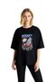 Women's Oversize T-Shirt Space Rocket Printed Round Neck Short Sleeve Relaxed Fit Casual Wear Modern