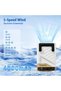 White Portable Waist Fan, USB C Rechargeable Powerful Handheld Fan with LED Display 5-Speed Quiet Personal Clip with Neck Lanyard Hand-free Stand for Outdoor Working Sports Camping Farm Jobsite - 4
