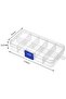 Two-piece plastic storage box set with multiple compartments, blue and white. - 2
