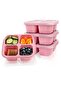 4 snack boxes, four compartments, beige