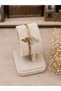 Women's Gold Color Stone Snake Figured Steel Handcuff Bracelet - 2