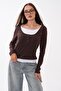 Women's Double-Layered Look Corset Blouse with Snap Detail 265078 - - 2