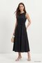 Crew Neck Belted Dress 8662A Black - 2