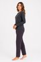 Women's Seasonal Long Sleeve Awesome Anthracite Pajama Set - 4