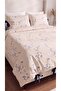 100% Cotton Floral Patterned Double Duvet Cover Set with 4 Navy Blue Laces and 2 Single Laced Pillowcases - 7