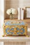 Rose Patterned Gold Plated Mirrored Jewelry Box