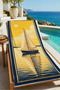 Vintage Yellow Sailing Ship Patterned 70X150 Beach Towel - Digital Printed Fade-Resistant Bath Towel - 2